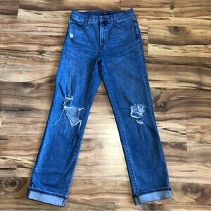 Modern Straight High Rise Distressed Jeans Size 6 Long
